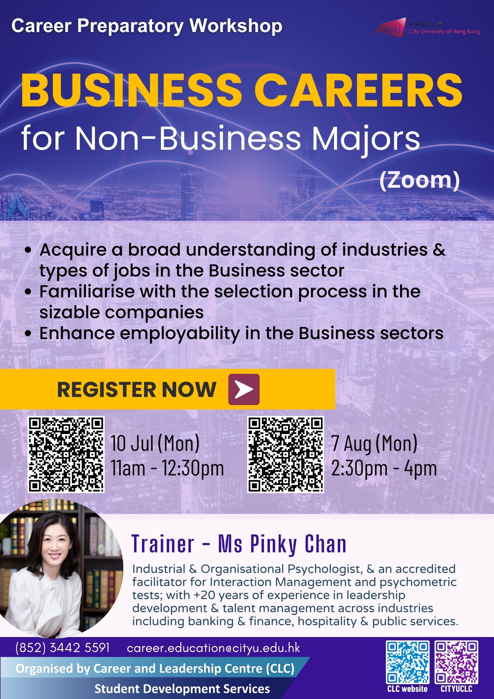 Business Careers for Non-Business Majors (Zoom)
