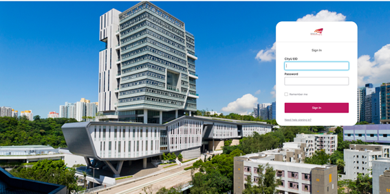CityUHK sign-in page