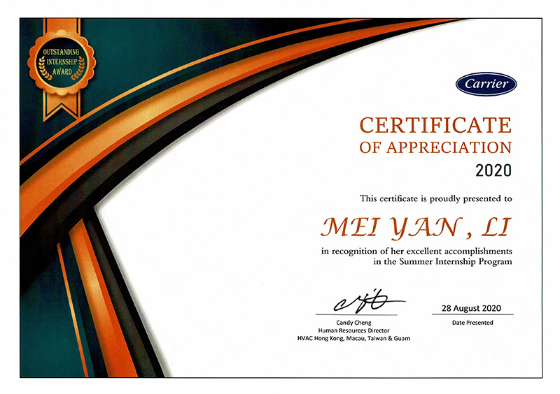 Certificate of Appreciation