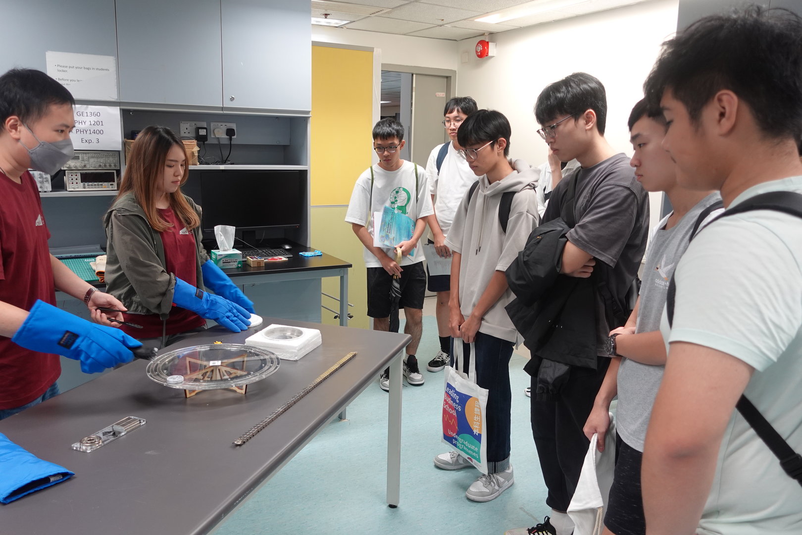 Visitors also joined the Physics lab tour.