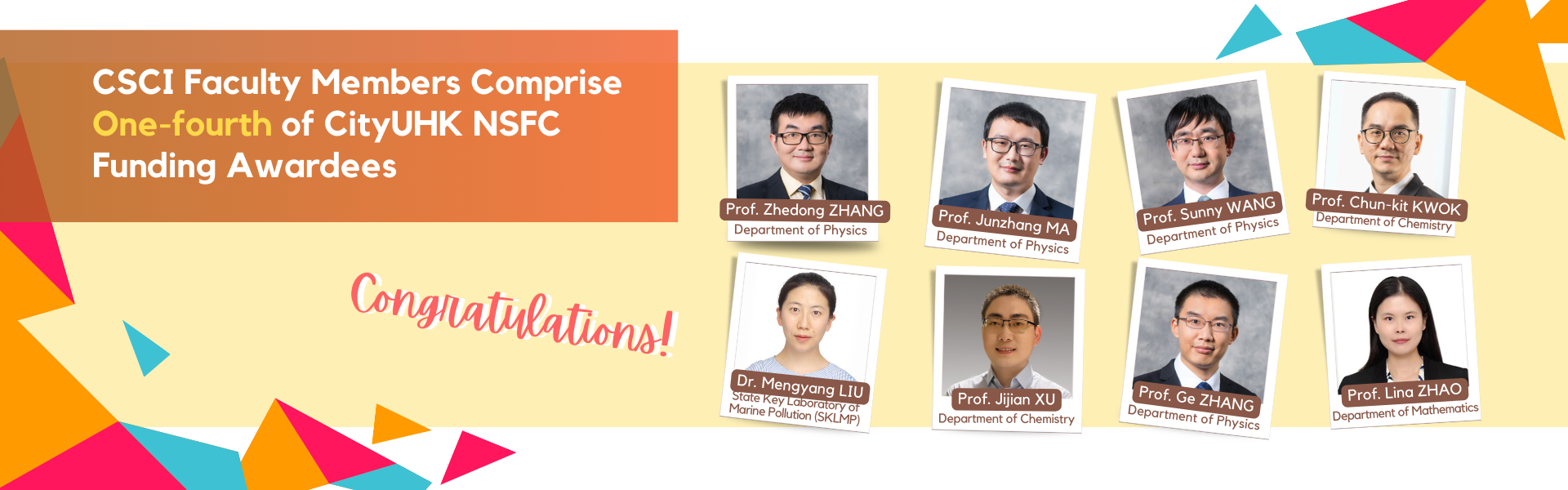 CityUHK NSFC Funding Awardees