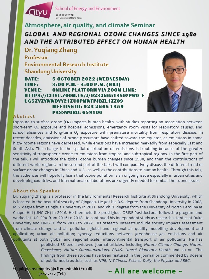 Seminar Dr Yuqiang Zhang