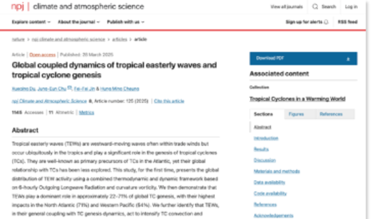 Tropical Easterly Waves on Cyclone Formation