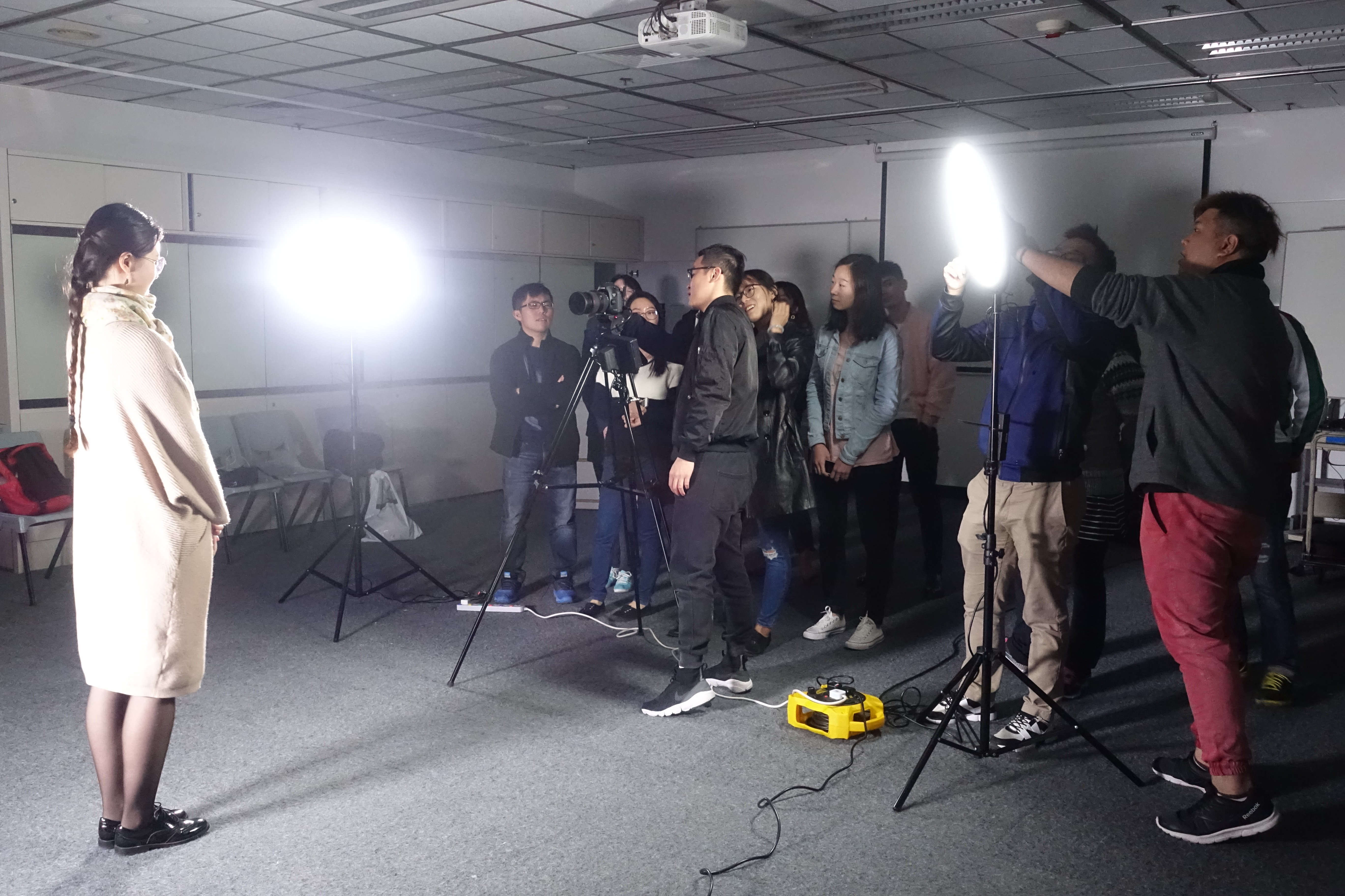 Students were learning and undertaking the filming procedures. 