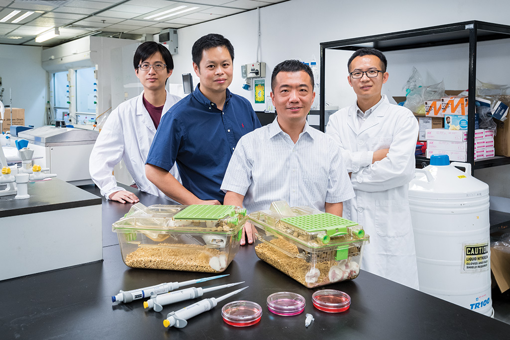 Dr Zhu Guangyu (front) and his research team.