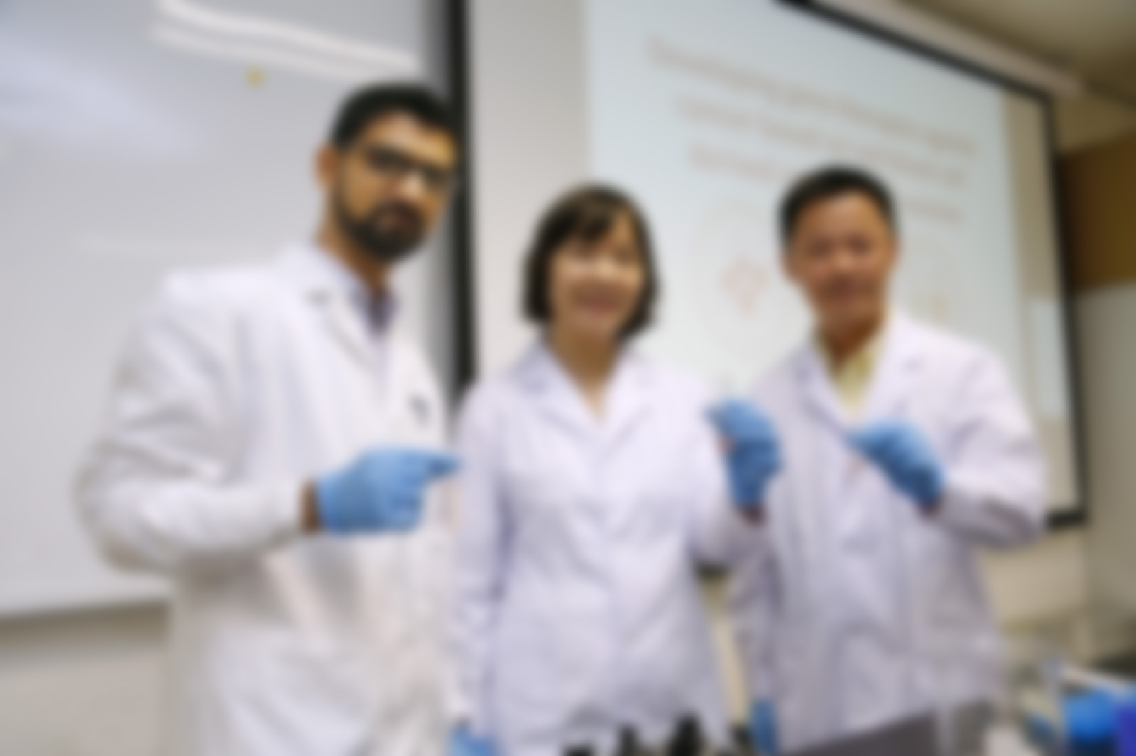 (From right) Dr Shi, Dr Le, and PhD student Waqas Muhammad Usman.