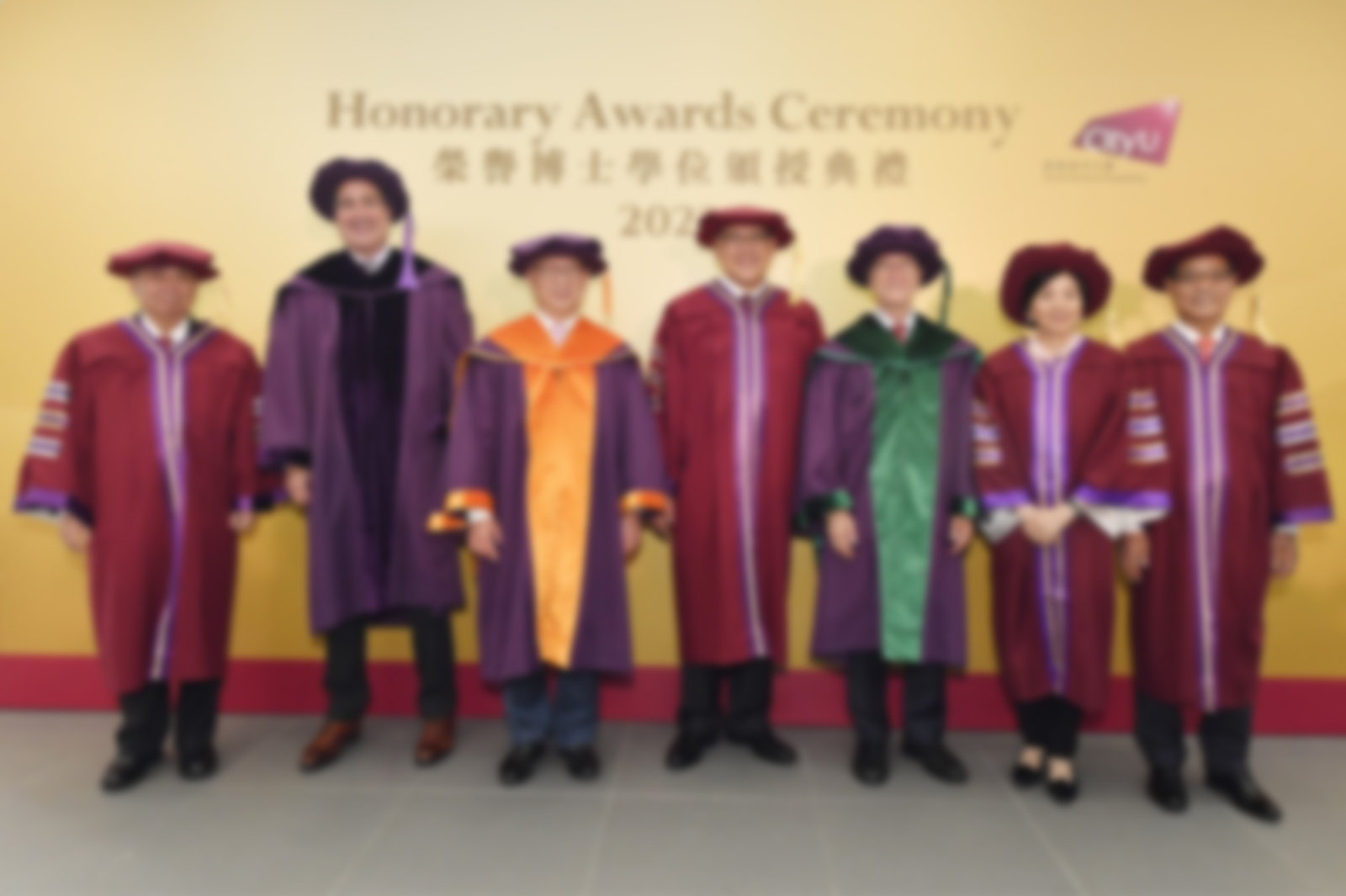 Four distinguished persons conferred honorary doctorates at CityU