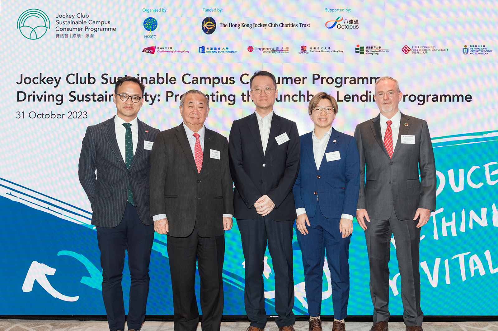 (From left) Professor Steven Wang, Professor Freddy Boey, Mr Bruno Luk, Ms Anna Ip and Professor Davis Bookhart.