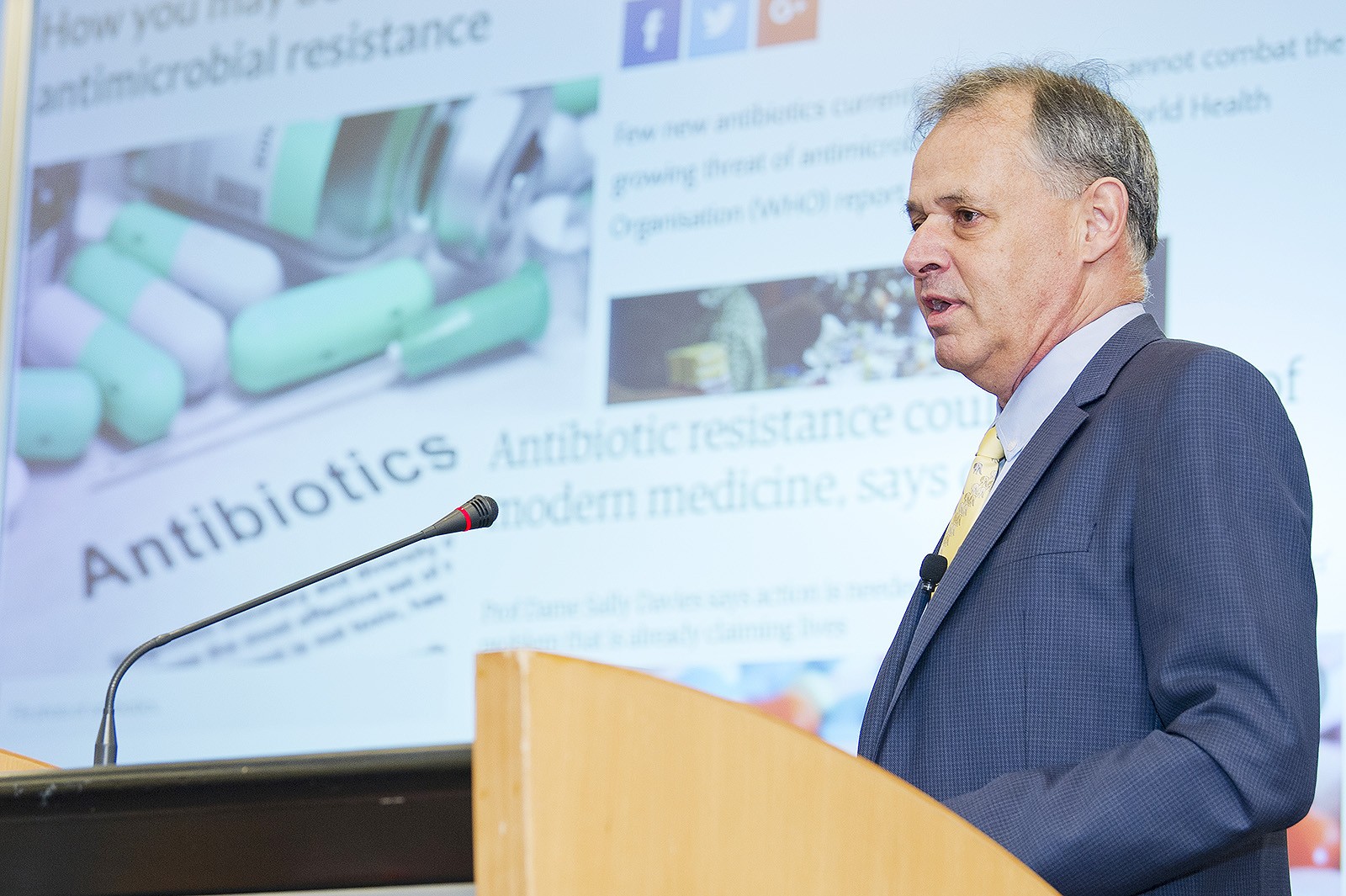 Antimicrobial resistance, or AMR, is a major threat to global health and the world economy, according to Professor Reichel at the President's Lecture Series: Excellence in Academia.