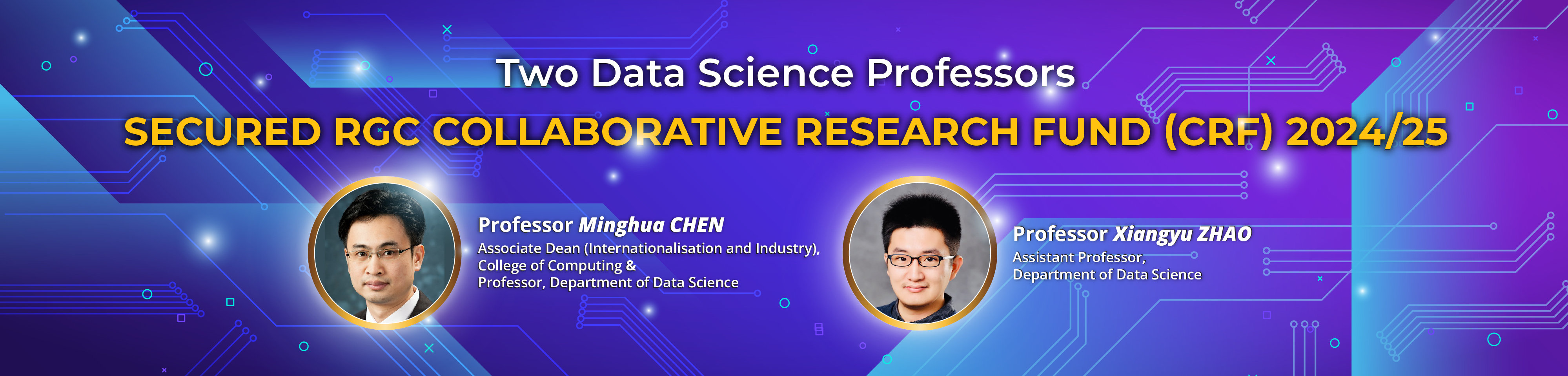 Two Data Science Professors Secured RGC Collaborative Research Fund (CRF) 2024/25