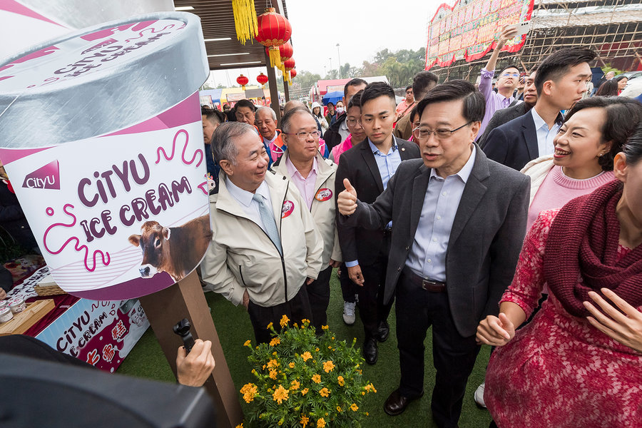 CityUHK Introduces Locally Made Dairy Products in the Lam Tsuen Well-Wishing Night Market